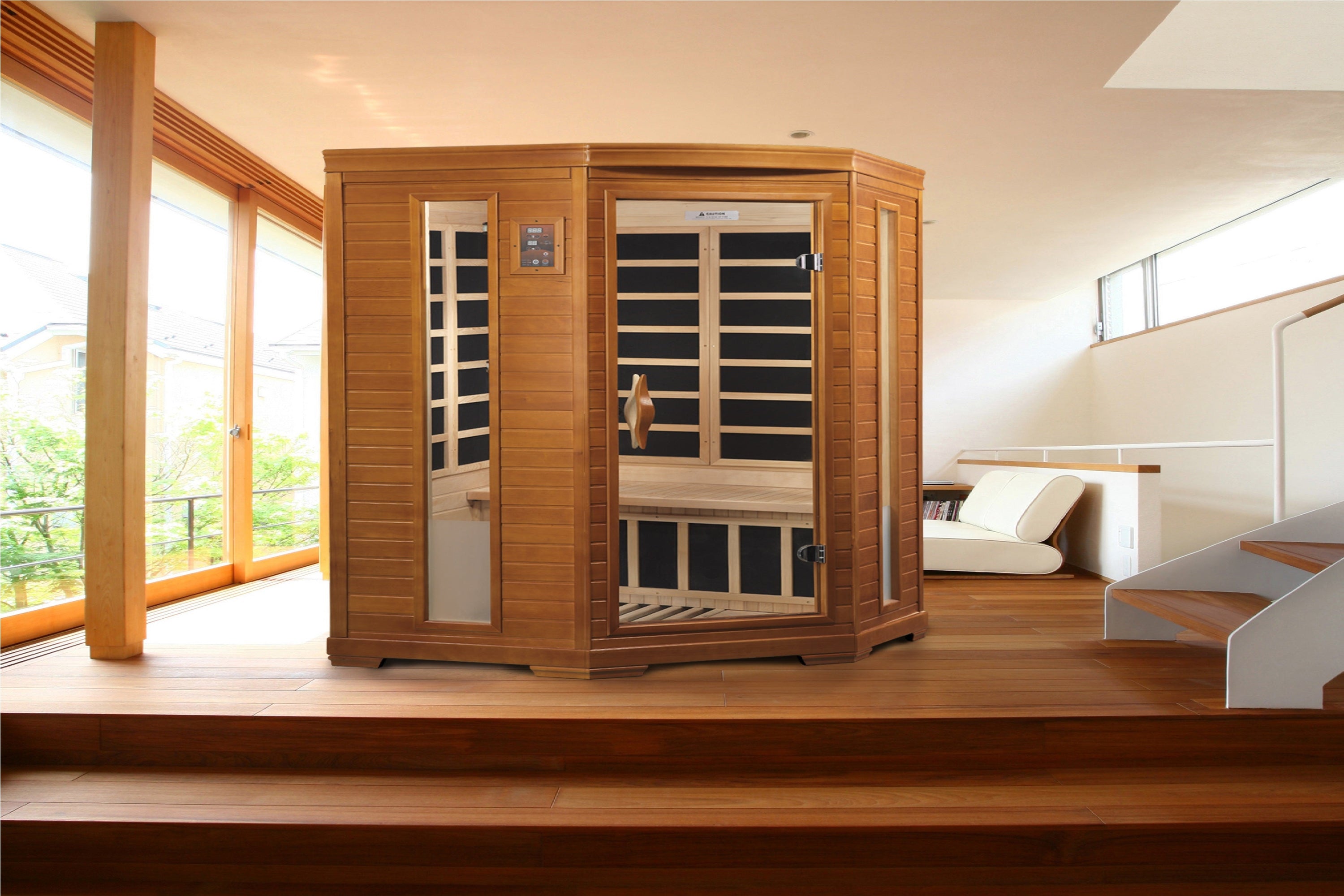 Dynamic Heming 2-Person Corner Low EMF FAR Infrared Sauna
