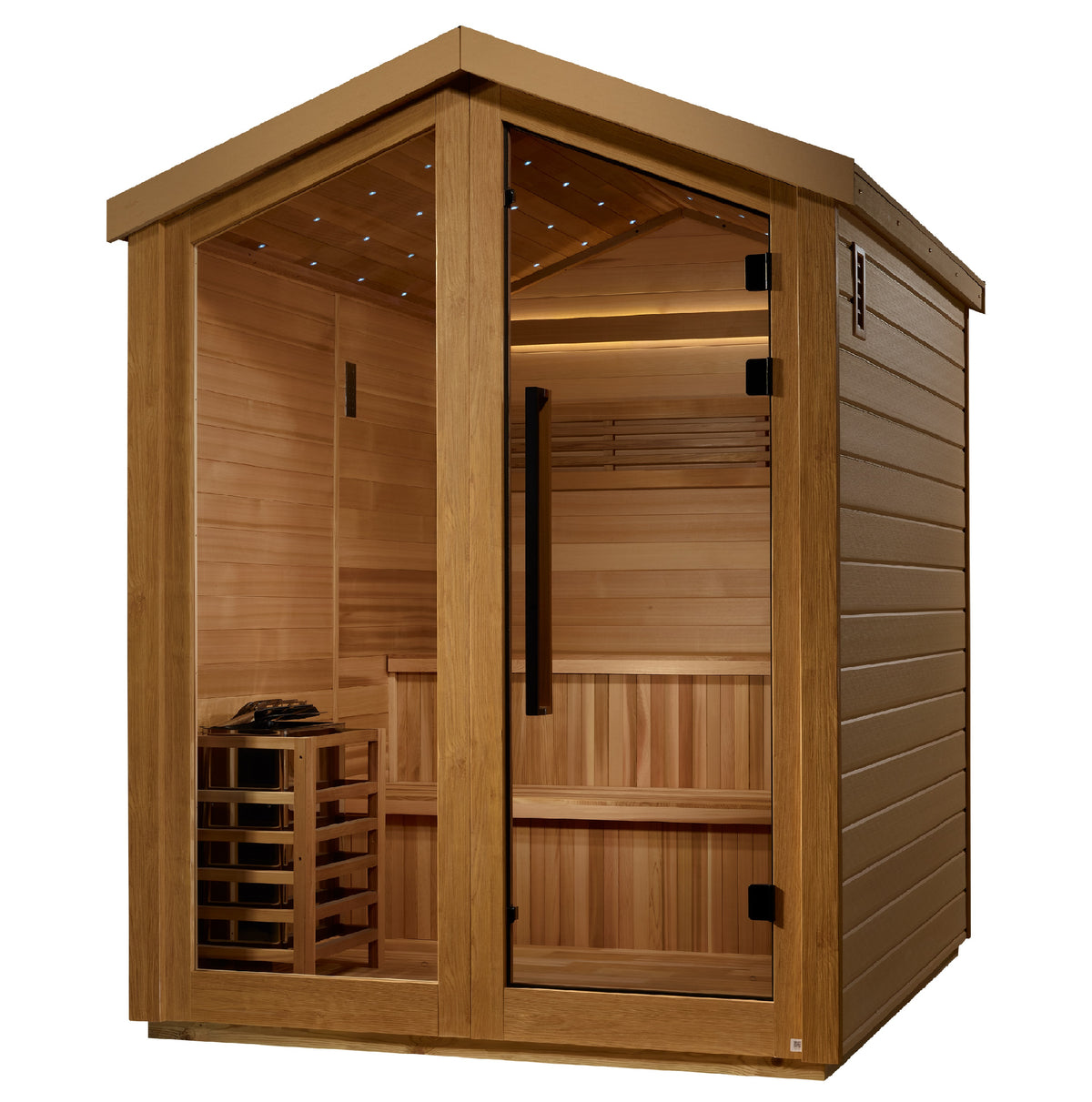 Golden Designs Karina 6 Person Outdoor Traditional Sauna (GDI-8506-01) - Canadian Red Cedar Interior