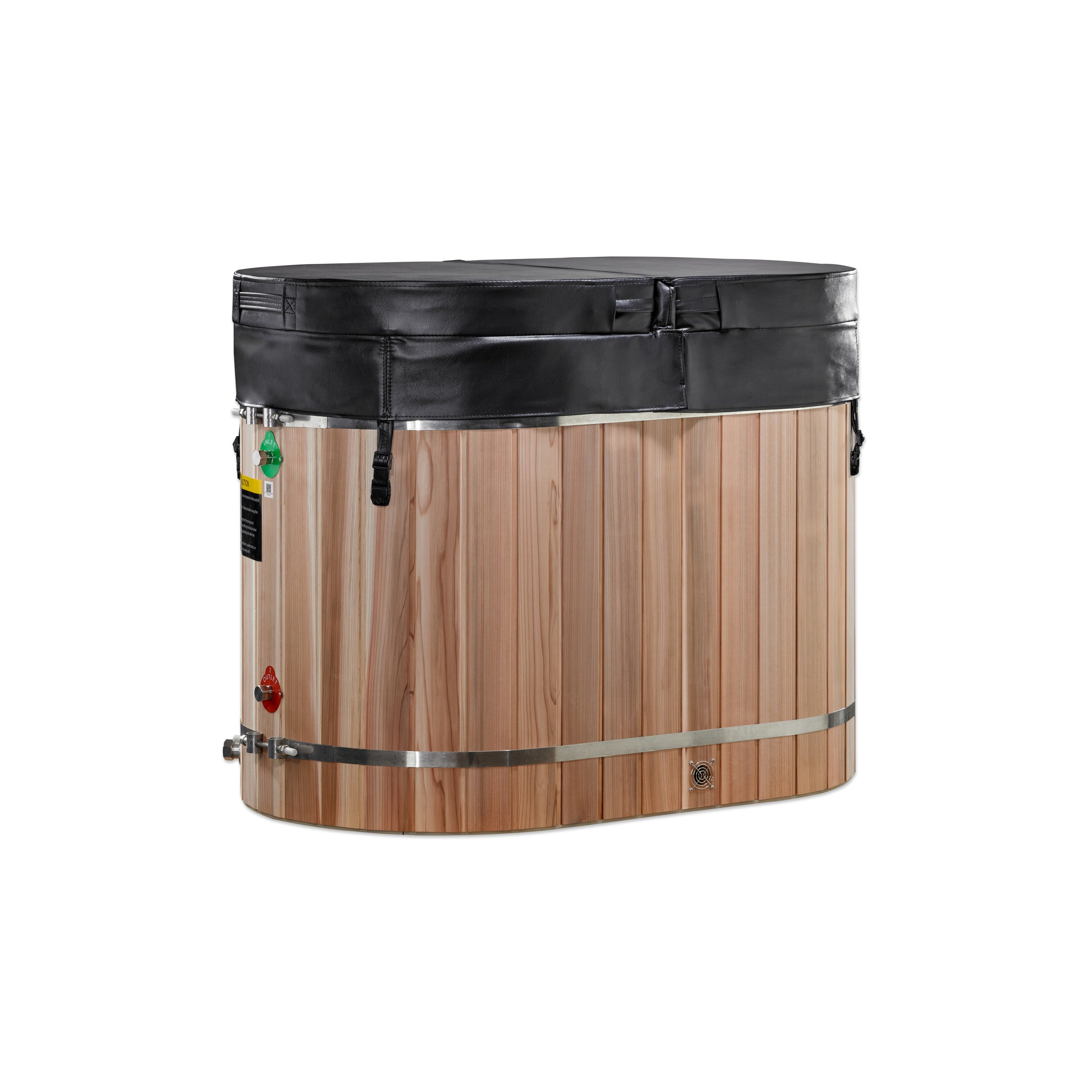 The Dynamic Cold Therapy Oval Barrel Tub with Pacific Cedar Exterior
