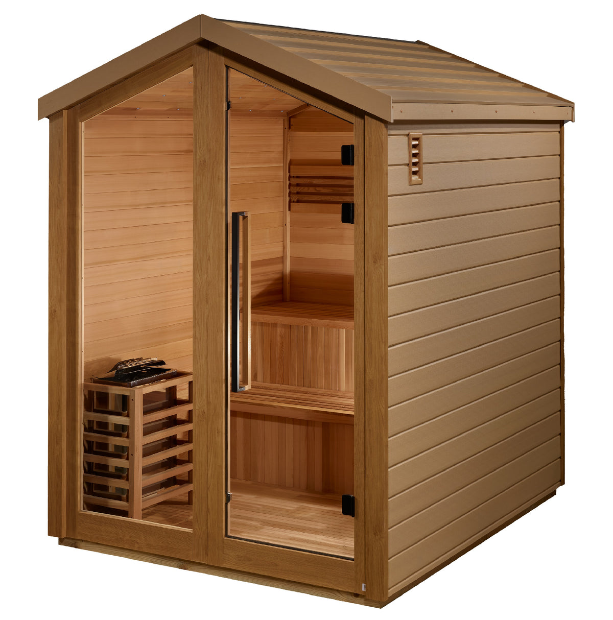 Golden Designs Karina 6 Person Outdoor Traditional Sauna (GDI-8506-01) - Canadian Red Cedar Interior