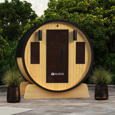 ALEKO - Anémona White Finland Pine Barrel Sauna - 3-4 Person