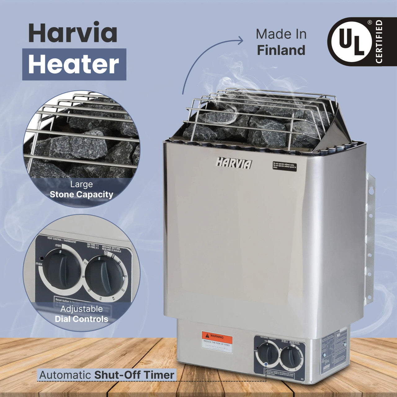 ALEKO Canadian Hemlock Traditional Indoor Sauna – 4.5 kW UL Certified Electric Harvia Heater – Black Finish - 4 Person