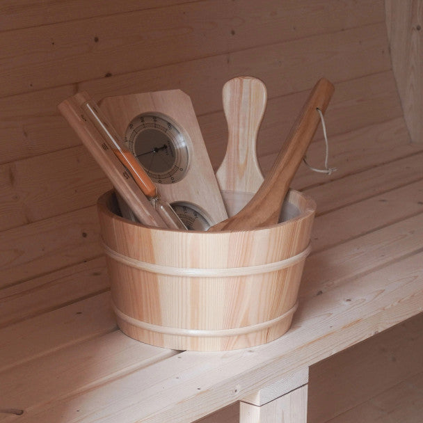 ALEKO - Anémona White Finland Pine Barrel Sauna - 3-4 Person