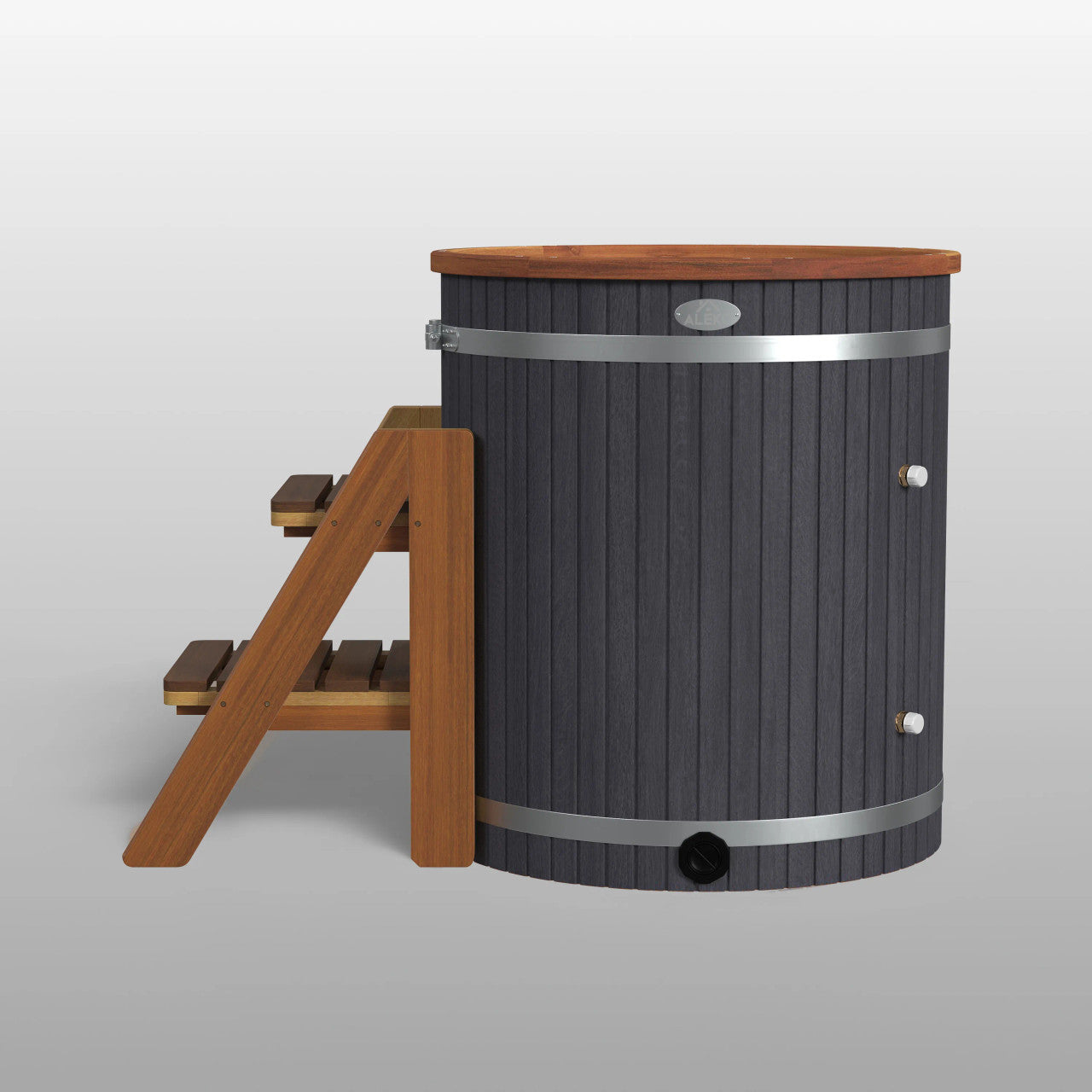 ALEKO Lumina Outdoor Wooden Ice Bath Cold Plunge Tub | 118 Gallon Water Capacity | 37.5” x 33.25”